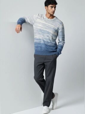 IRO Men's Blue Ombre Crewneck Sweater NWT Large